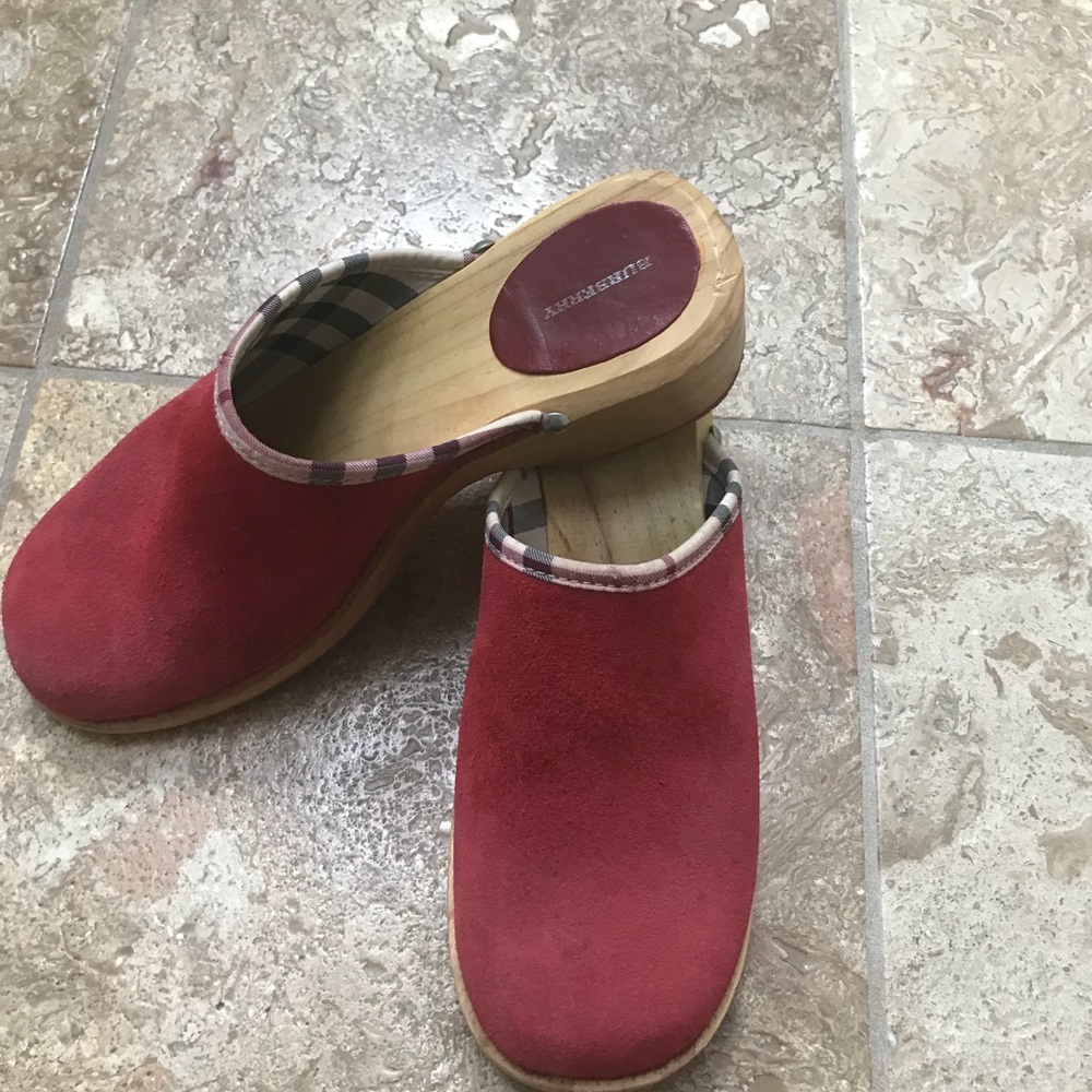Burberry Red Clogs